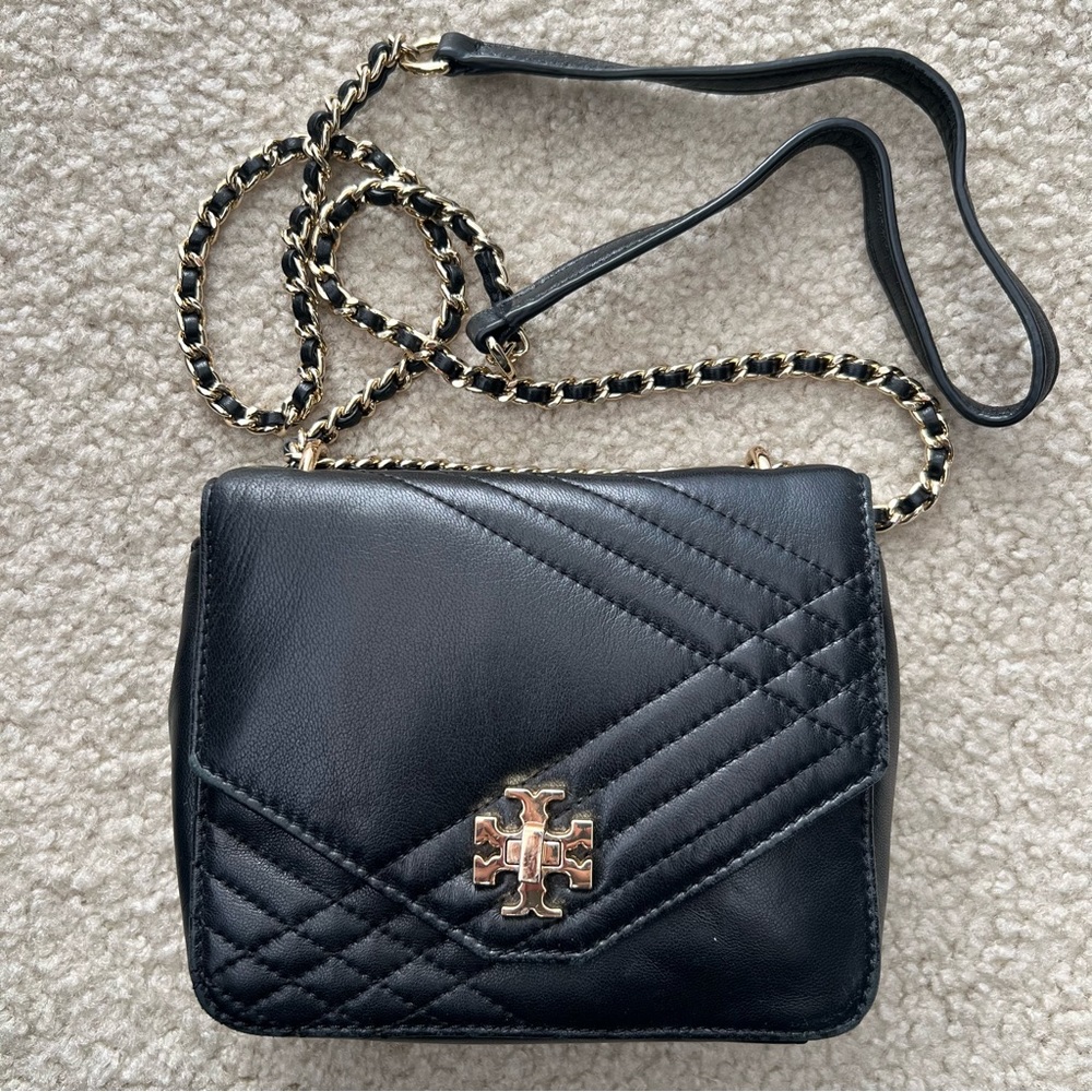 Tory Burch Kira Quilted Mini Crossbody Bag in Black
